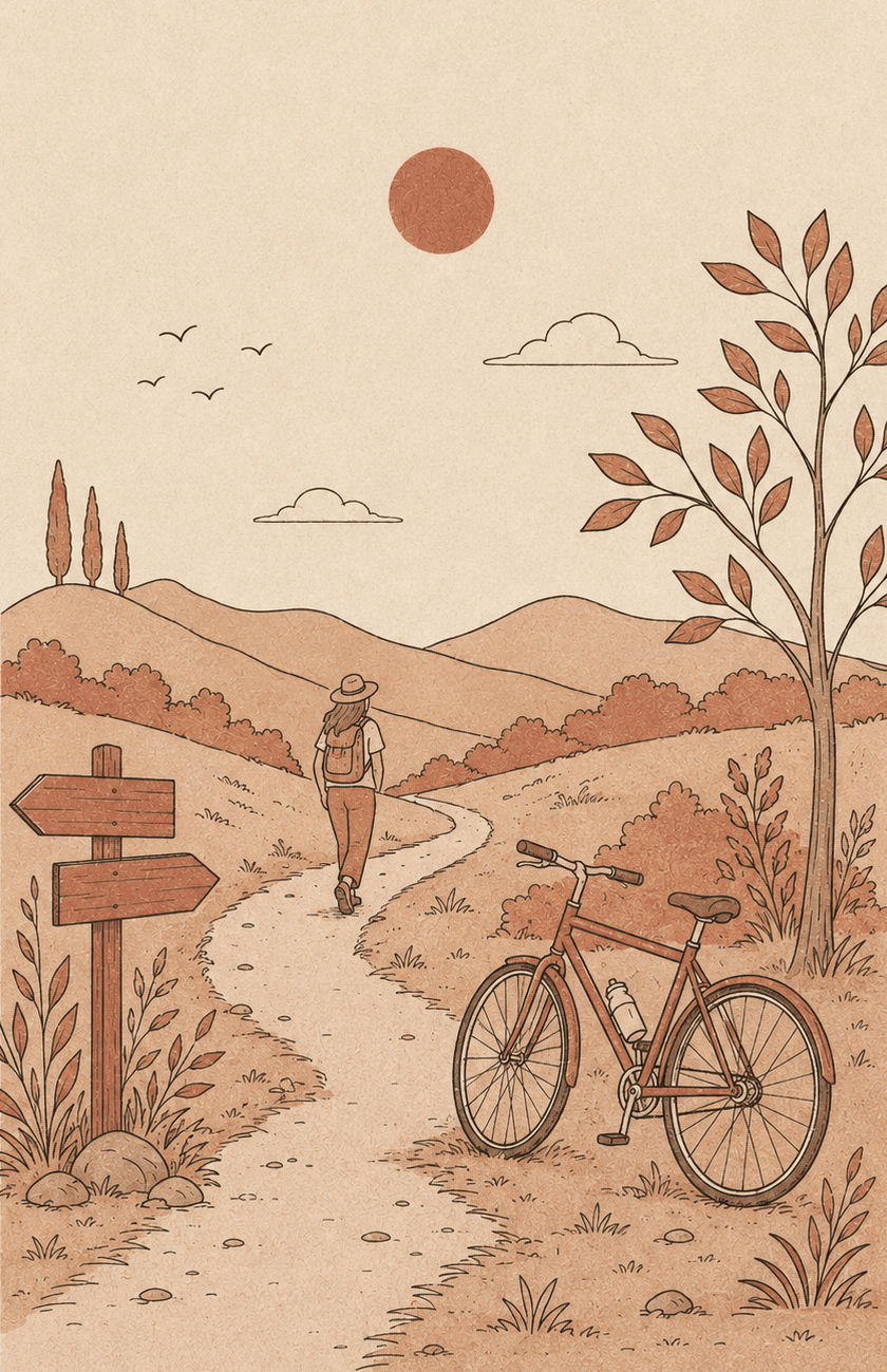Una bicicletta per esplorare le colline umbre